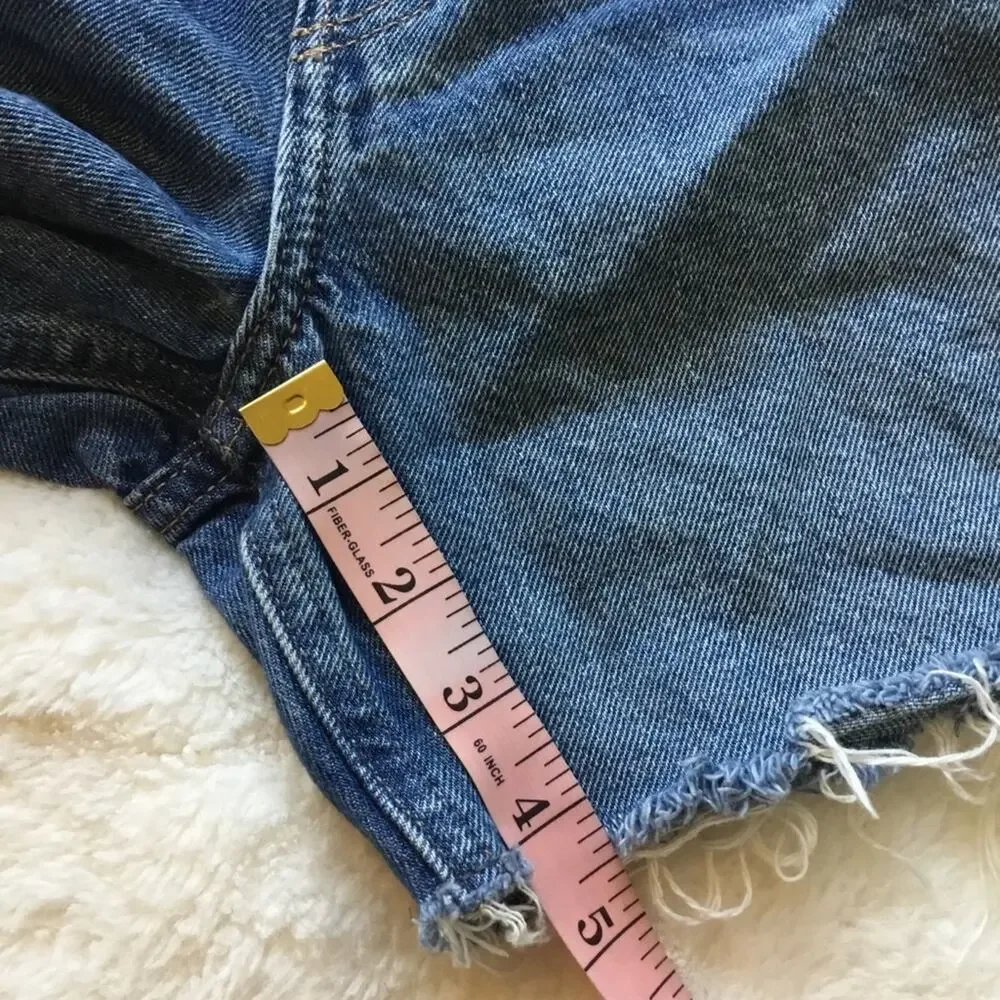 Old Navy Blue High-Rise Slouchy Straight Denim Shorts - Picture 9 of 9